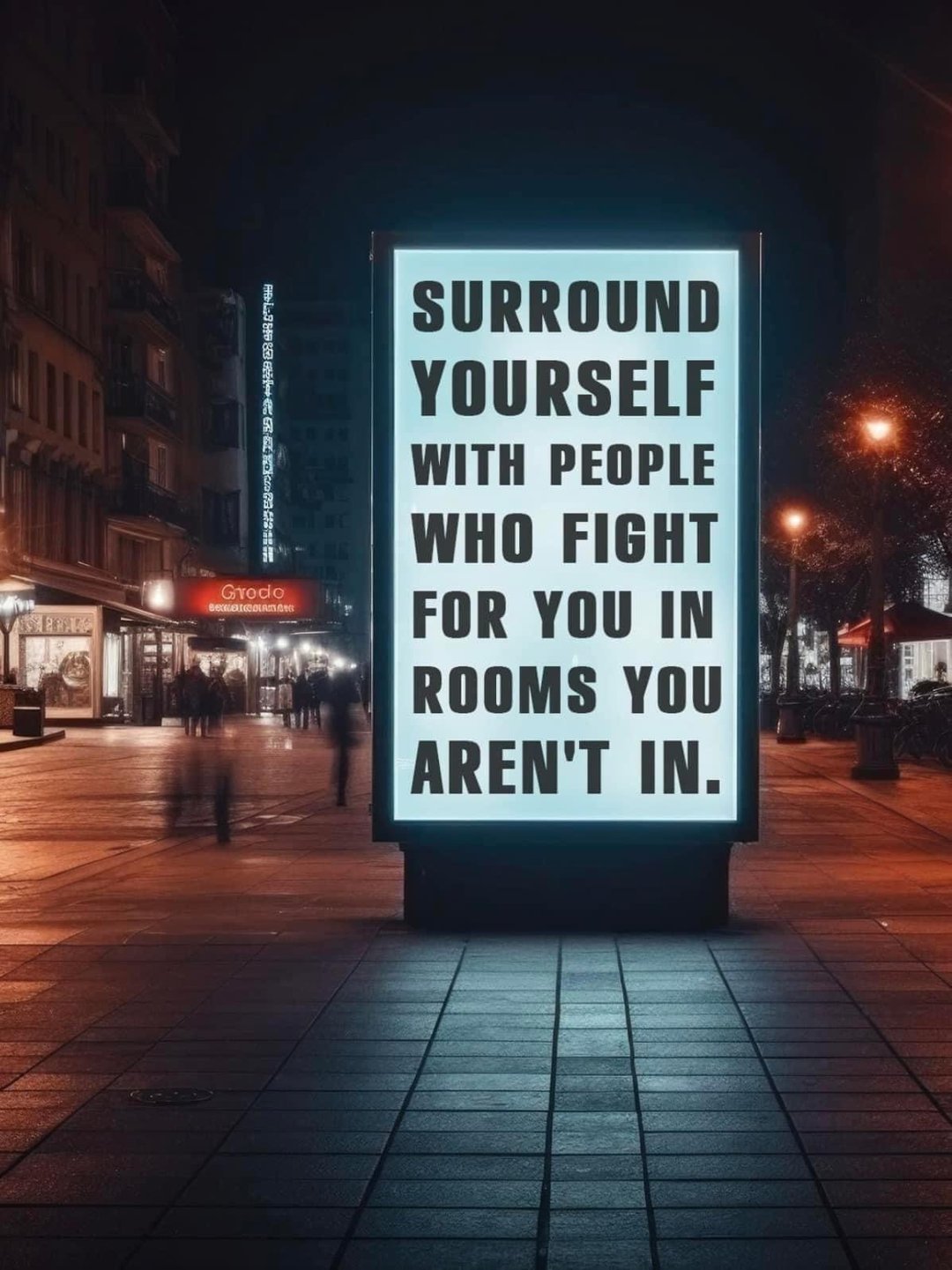 Surround yourself with people who fight for you in rooms you aren't in.